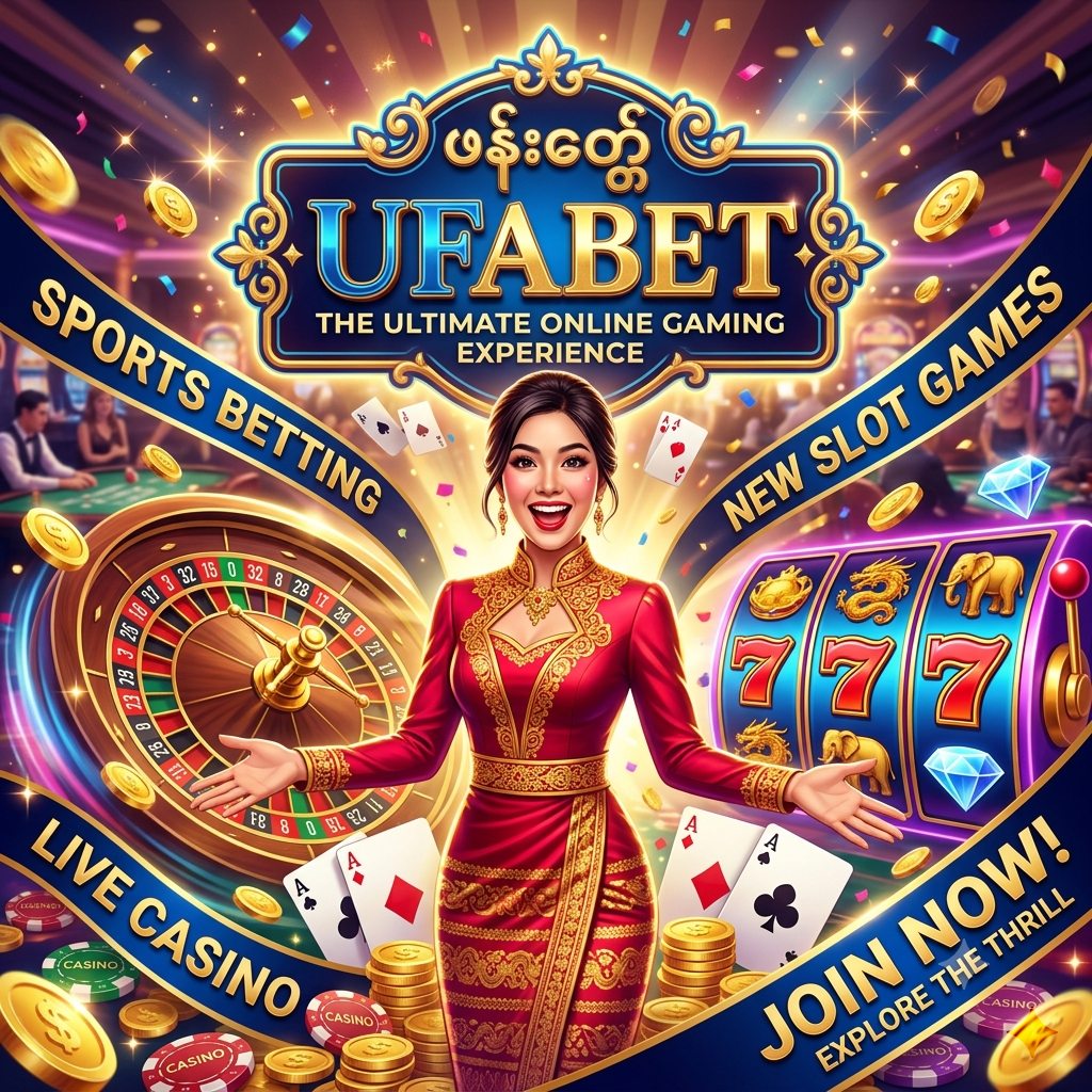 ဤရုပ်ပုံတွင် UFABET ၏ အွန်လိုင်းဘောလုံးလောင်းကစား၊ တိုက်ရိုက်ကာစီနို နှင့် စလော့ဂိမ်းအသစ်များကို ဖော်ပြထားသည်။ ရုပ်ပုံတွင် ဖန်တီးထားသော ဘာမြန်မာ-ဘာသာစကားဖြင့် ဖန်တီးထားသော ပရီဇင်တာကို ဗဟိုချက်အဖြစ် ထားရှိပြီး၊ ကာစီနိုအခင်းအကျင်းကို ဖန်တီးထားသည်။ ဤရုပ်ပုံတွင် UFABET ဘရန်ဒ်လိုဂိုကိုလည်း ထည့်သွင်းထားသည်။